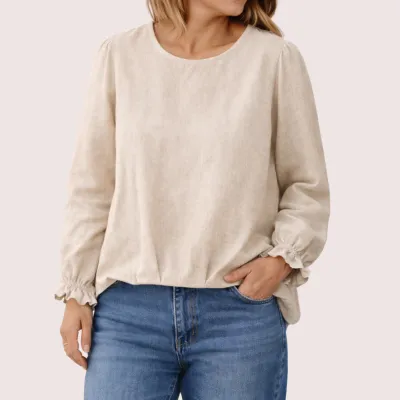 CARTER Round neck Linen Top