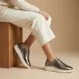 BRAGI Valencia Gunmetal Metallic Sneaker