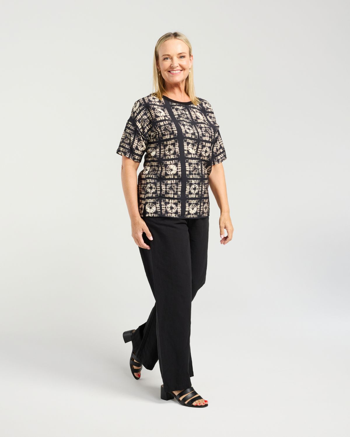 SEDUCE Shea Top, Fabric: Viscose Blend, Size: 10, colour: Lunar Square