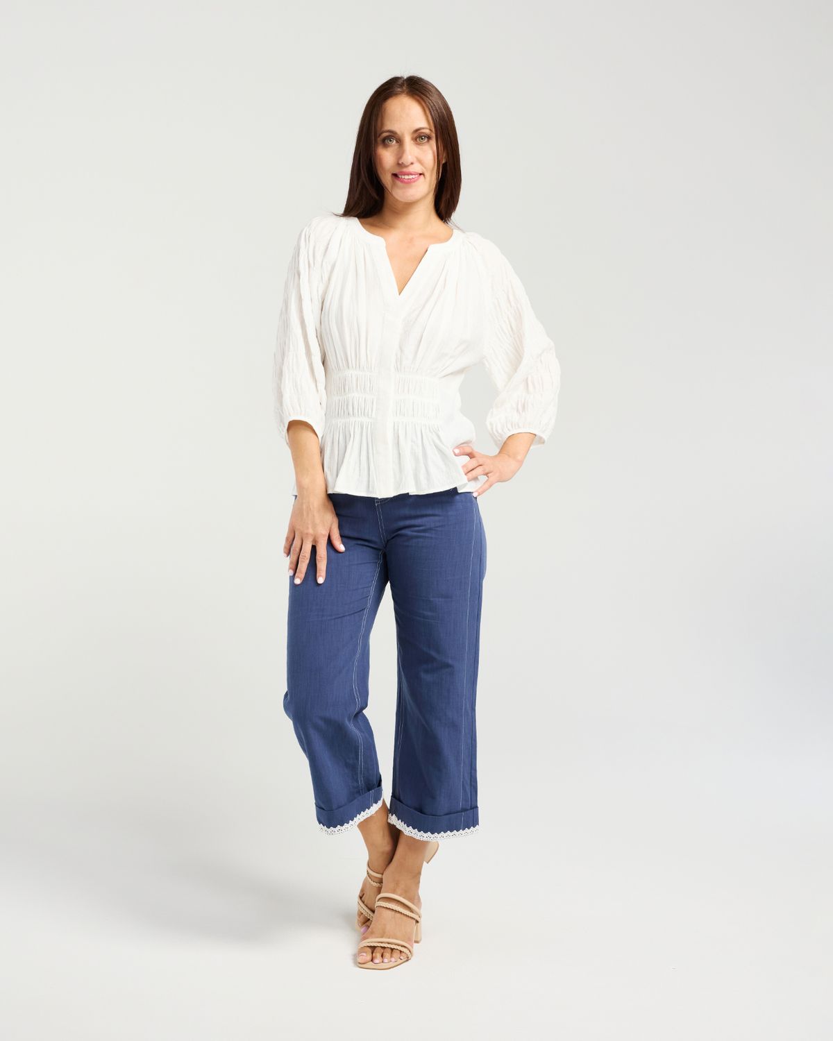 SEDUCE Grace Top, Fabric: Rayon Blend, Size: 8, colour: White