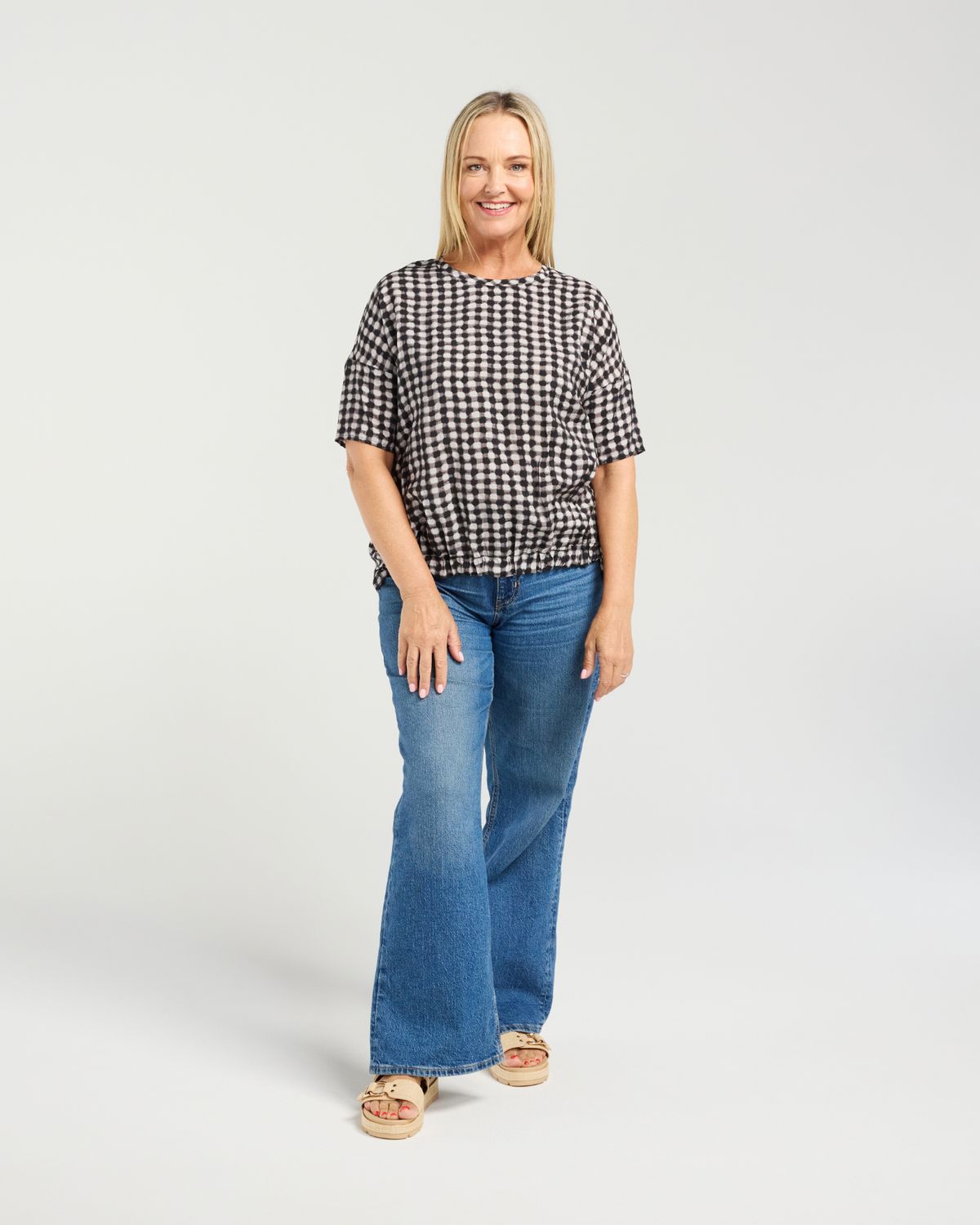 SEDUCE Nikita Top, Fabric: Viscose Blend, Size: 8, colour: Black Check