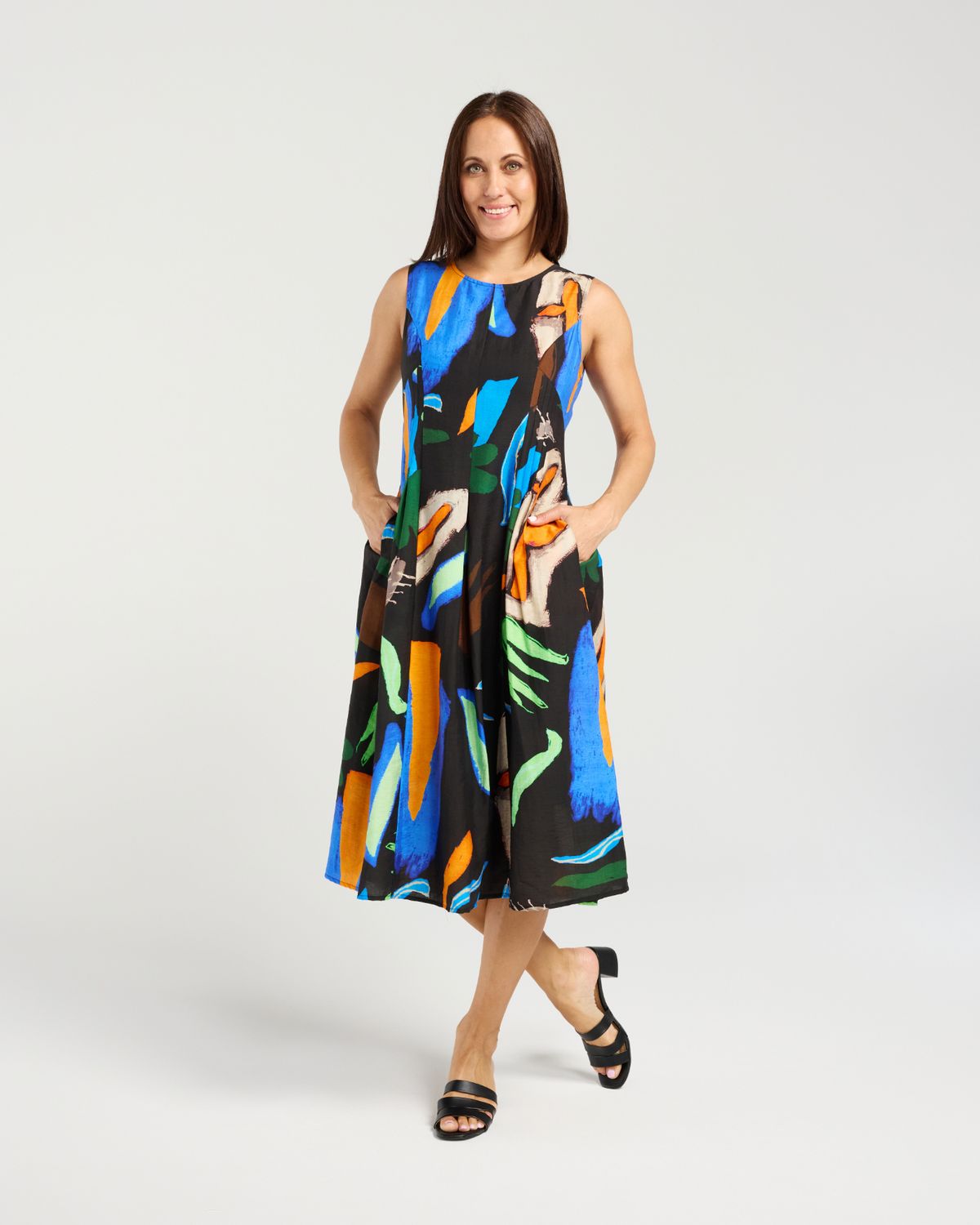 SEDUCE Rosa Dress, Fabric: Viscose Blend, Size: 8, colour: Abstract Pop