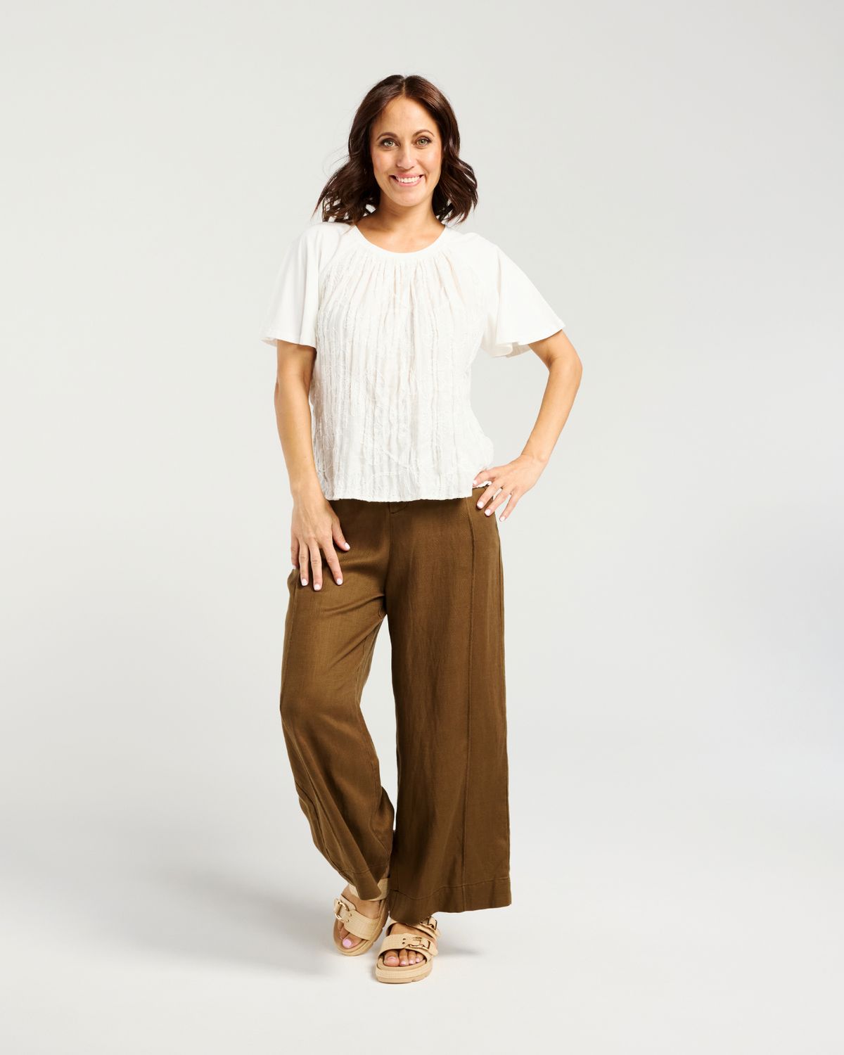 Maya Top, Fabric: 21% Nylon 69% Rayon 10% Linen, Size: 8, colour: Lace Bloom