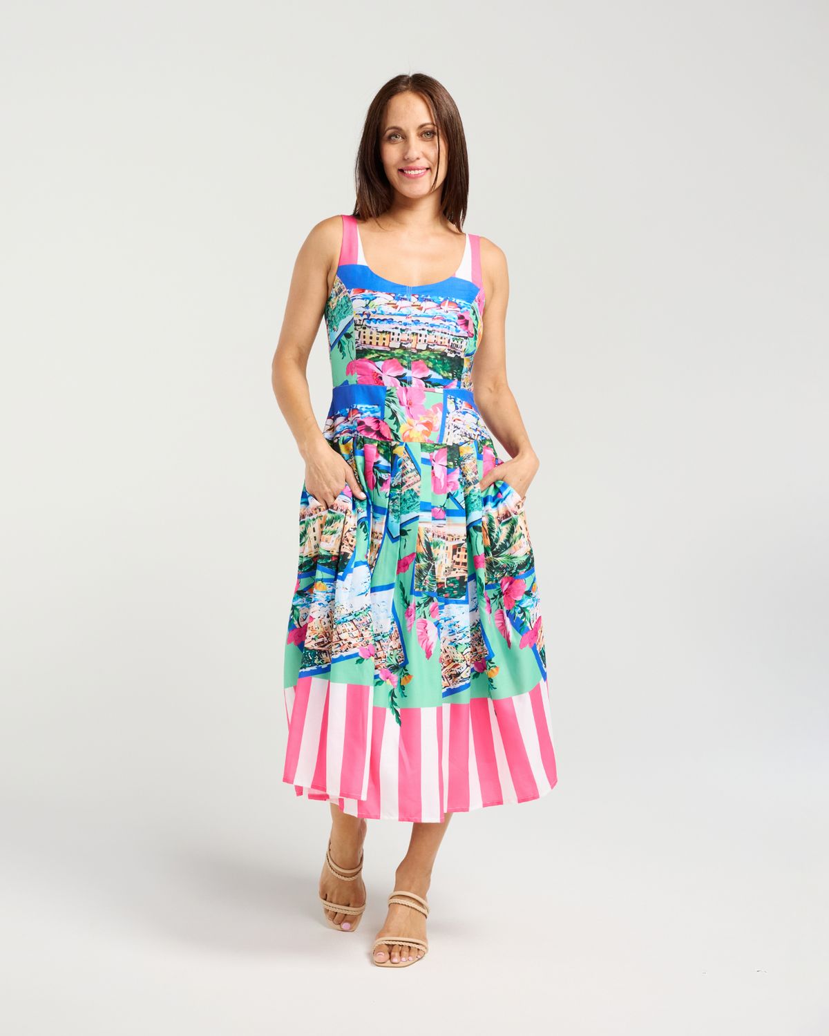 SEDUCE Neri Dress, Fabric: Viscose Linen Blend, Size: XS, colour: Portifino