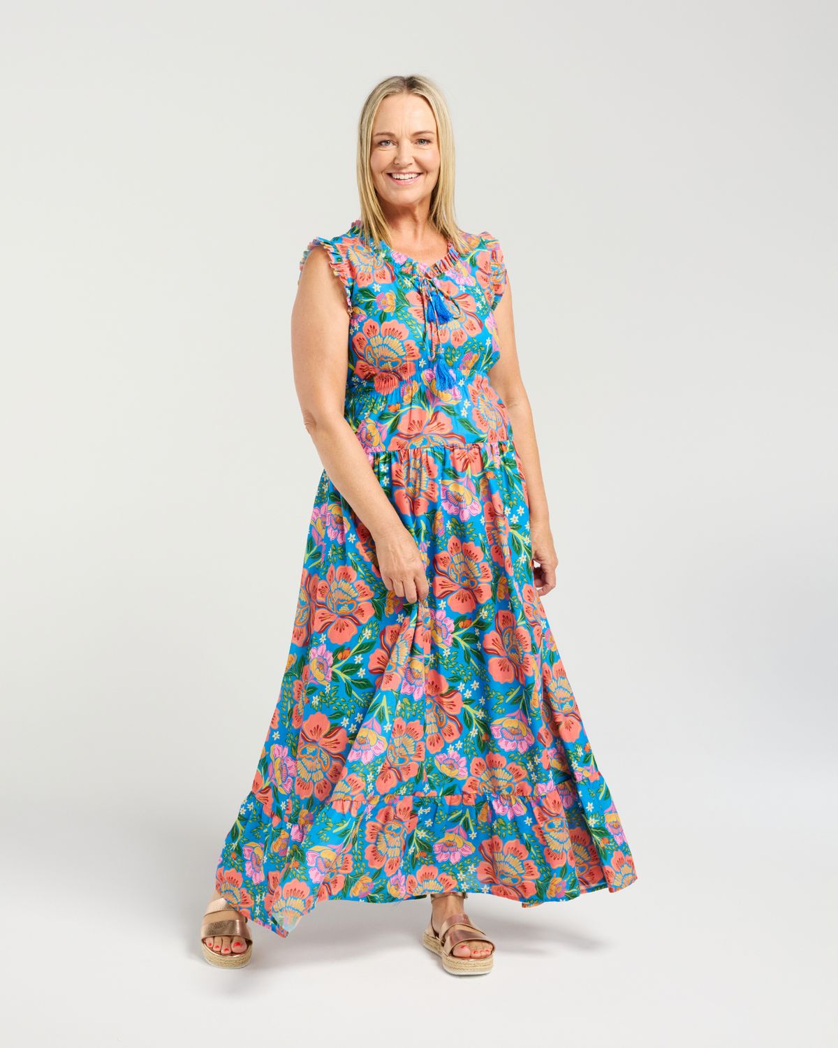SEDUCE Rumi Blossom Dress, Fabric: 100% Cotton, Size: XS, colour: Bold Blossom