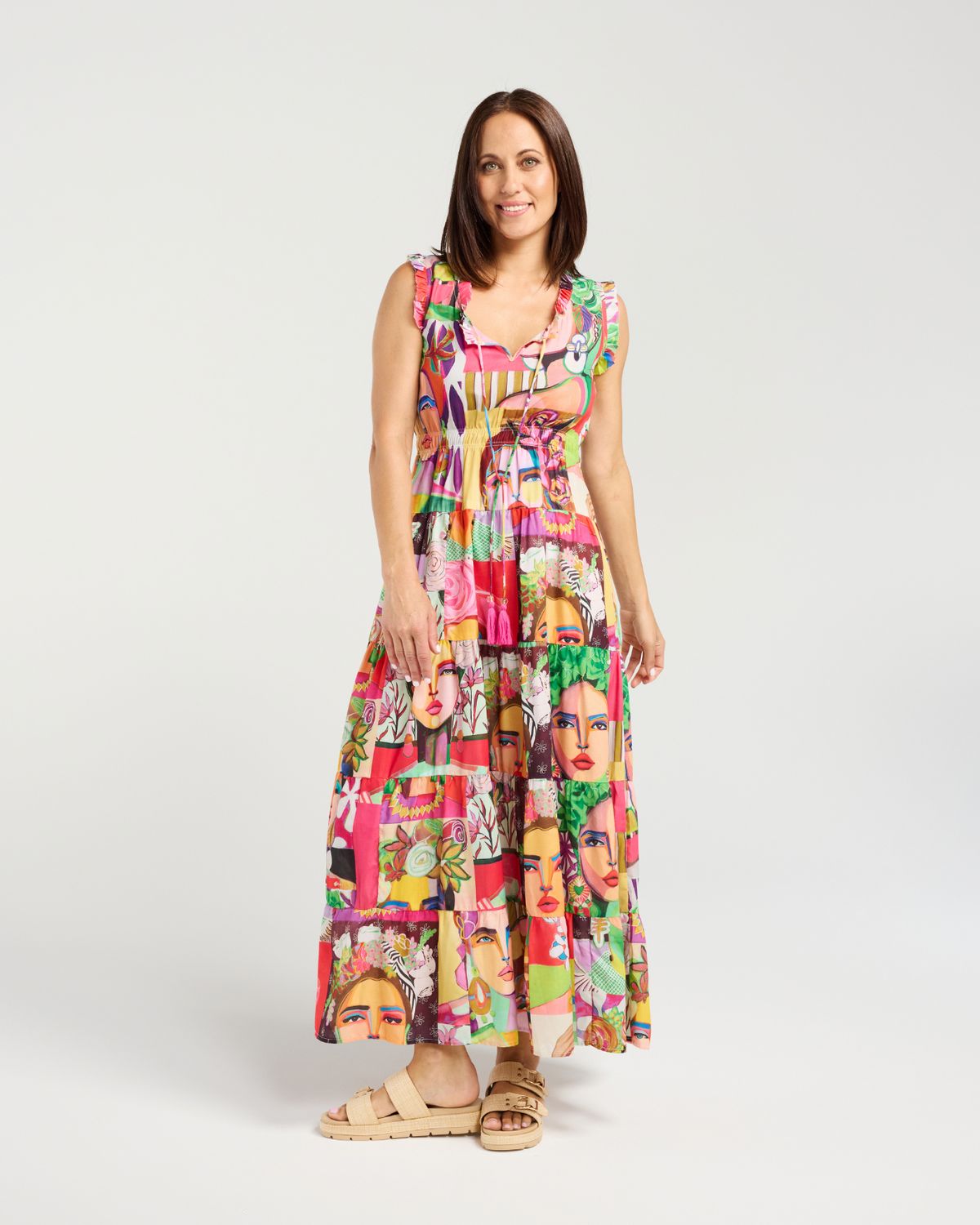 SEDUCE Rumi Portrait Dress, Fabric: 100% Cotton, Size: XS, colour: Portrait