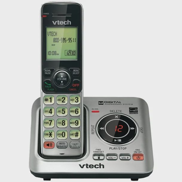 VTech DECT 6.0 Cordless Expandable Phone Combo with Caller ID, Call Waiting, and Answering System, Silver and Black (1-Handset System)