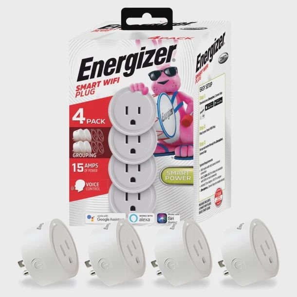 Energizer Connect Smart Wi-Fi 15-Amp Wall Plug (4 Pack)