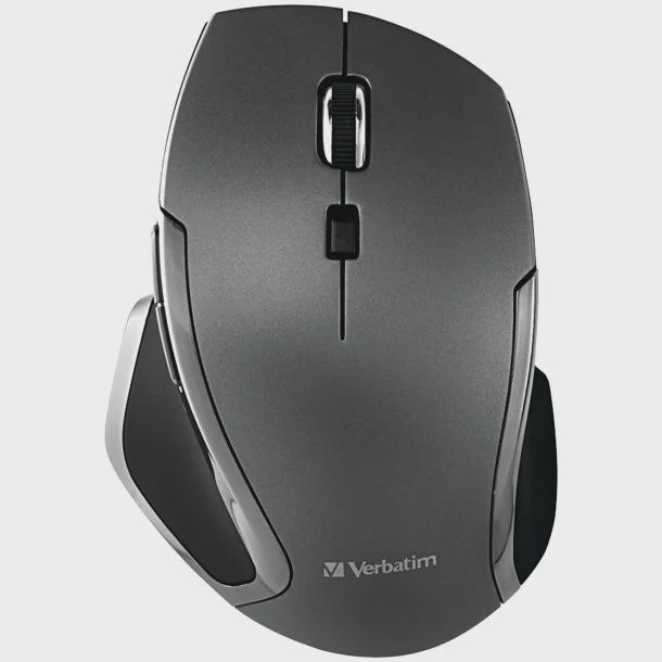 Cordless Blue-LED Deluxe Notebook Mouse, Ergonomic, 6 Buttons, 2.4 GHz (Graphite)