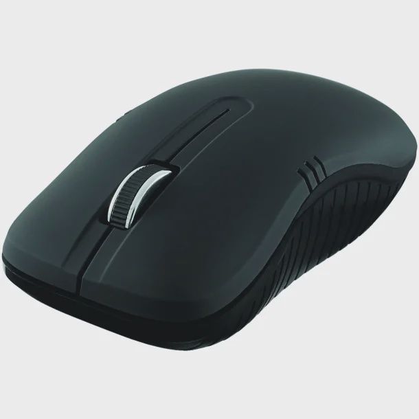 Commuter Series Cordless Optical Computer Mouse, 3 Buttons, 2.4 GHz (Matte Black)