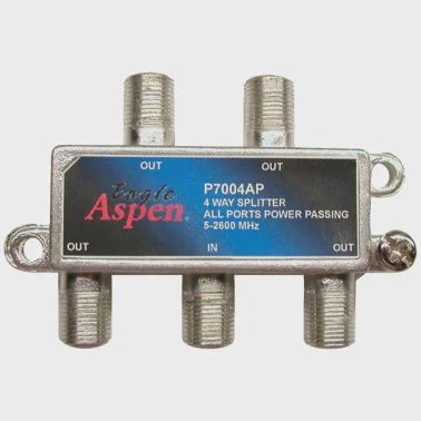 Eagle Aspen 4-Way 2,600-MHz Coaxial Splitter with All-Port Power Passing