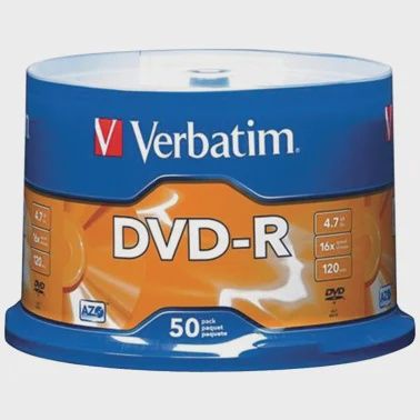 Verbatim 16X DVD-R 4.7GB (120 Minutes) - 50 Pack Spindle