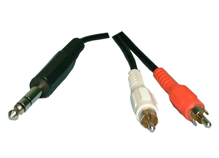 Y Adaptor - 1/4&quot; Stereo Male to Dual RCA Male
