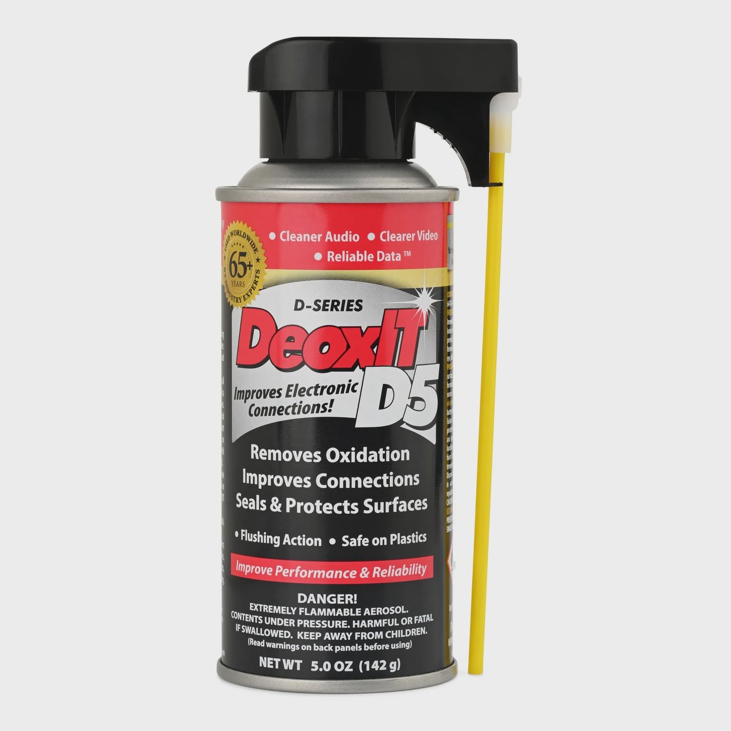 DeoxIT D5S-6 - 5% Solution, Flushing Action, Deoxidizer, Rejuvenator, Lubricant, and Protectant Spray