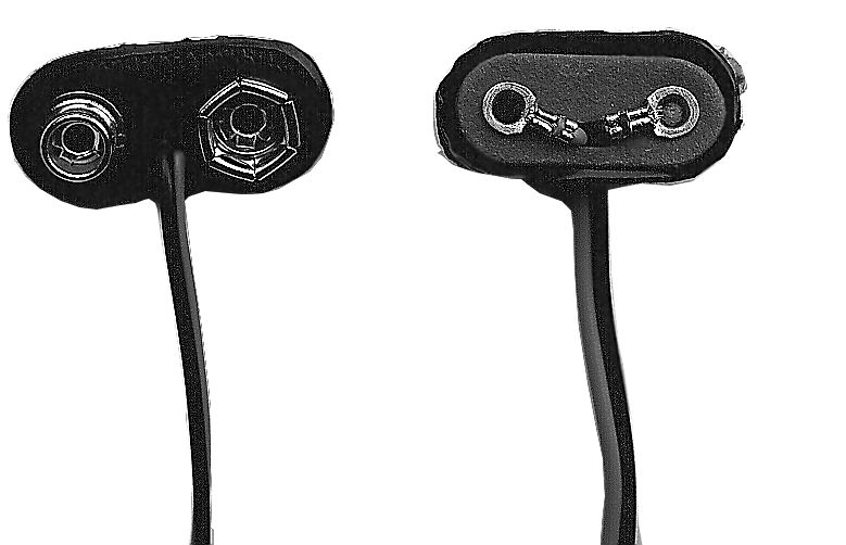 9V Battery Snap Connector with &quot;T&quot; Shape Design (2-Pack)