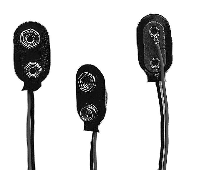 9V Battery Snap Connector with Vinyl Cover (5-Pack)