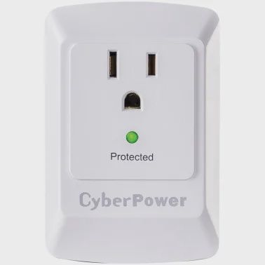 CyberPower Essential Single Outlet Travel Surge Protector Wall Tap
