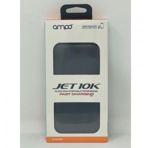 AMPD - Jet Fast Charging Portable Powerbank 10,000 mAh - Black