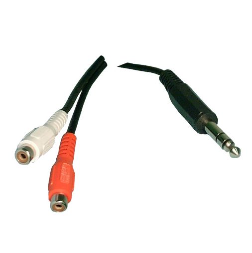 1/4&quot; Stereo Male to (2) RCA Female Y-Adapter (6 in.)
