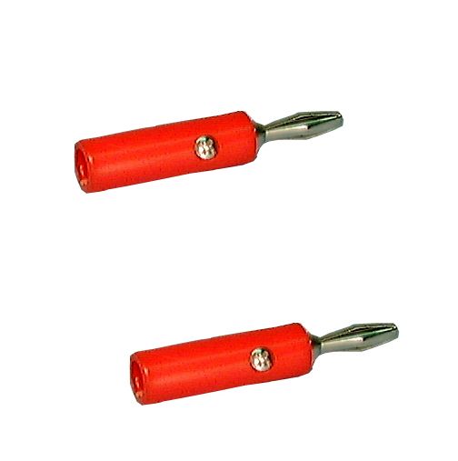 Banana Plugs with Set Screw Connection, Insulated (2/pkg, 1 Red, 1 Black)