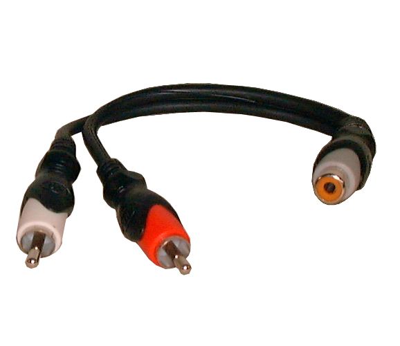 Y Adapter – Dual Male RCA to Female RCA (6 In.) – Part No. 4000