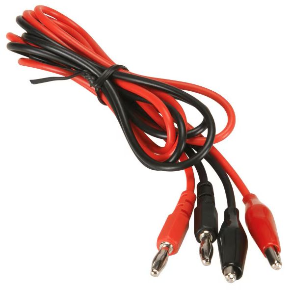 Banana to Alligator Test Leads – 36" (Red &amp; Black Pair)