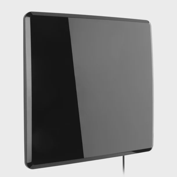 One For All Amplified Indoor Digital TV Antenna – Up to 50-Mile Range (Black)