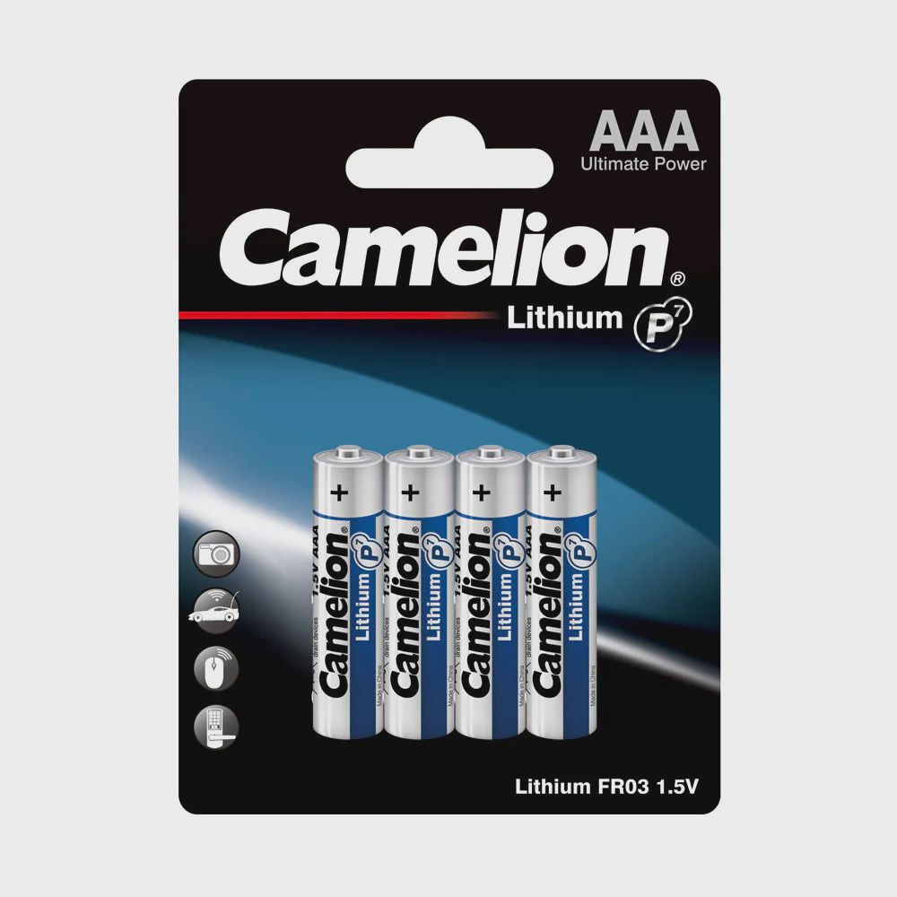 Camelion AAA P7 Lithium Primary Batteries (4-Pack) – Non-Rechargeable