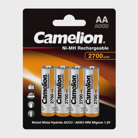 AA Ni-MH Rechargeable 2700mAh Batteries (4-Pack)