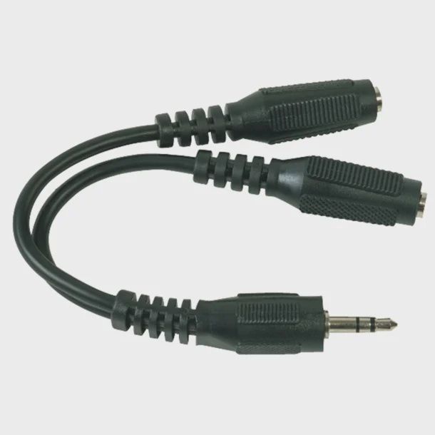 3.5mm Male to Dual 3.5mm Female Stereo Headphone Y-Adapter – 3 In.