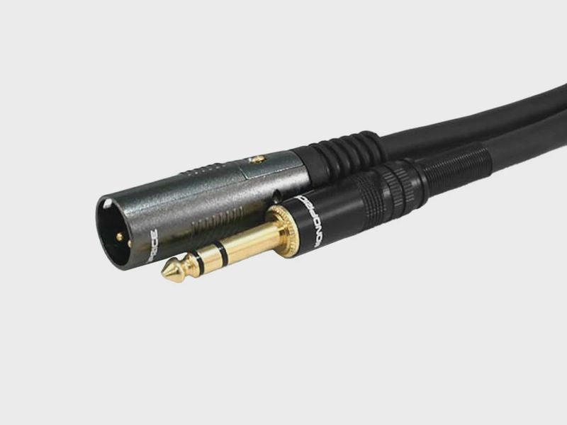 15 ft. XLR Male to 1/4 in. TRS Male Balanced Cable – 16AWG, Gold-Plated