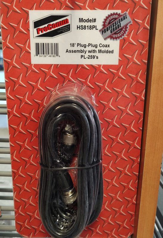 18 ft. RG58 Coaxial Cable with PL-259 to PL-259 Connectors