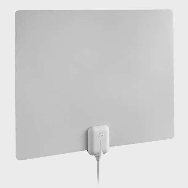 One For All Ultra-Thin Amplified Indoor HDTV Antenna – Up to 60-Mile Range (Model 15584)