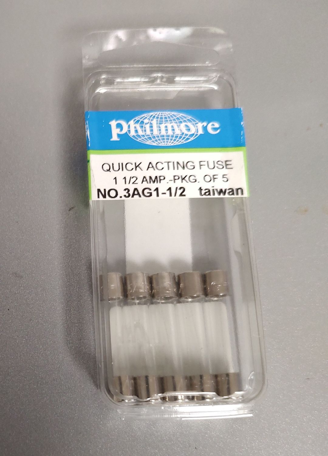 1.5A 1/4" x 1-1/4" 250V Fast-Acting 3AG Glass Fuse (5-Pack)