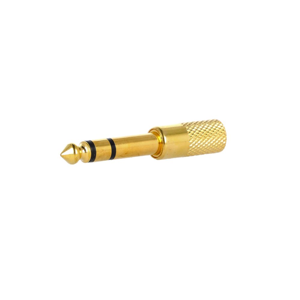 Gold-Plated 1/4" Stereo Headphone Adapter - 1/8" Jack to 1/4" Plug