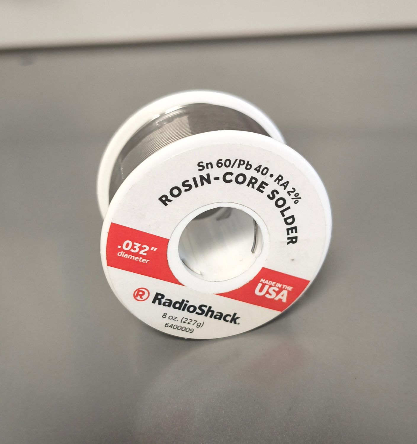 60/40 Tin (Sn) / Lead (Pb) Rosin-Core Solder, 0.032" Diameter – 8.0 oz.