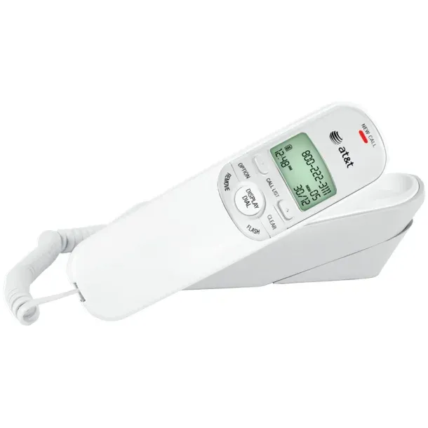 Corded Trimline Phone with Caller ID (White)