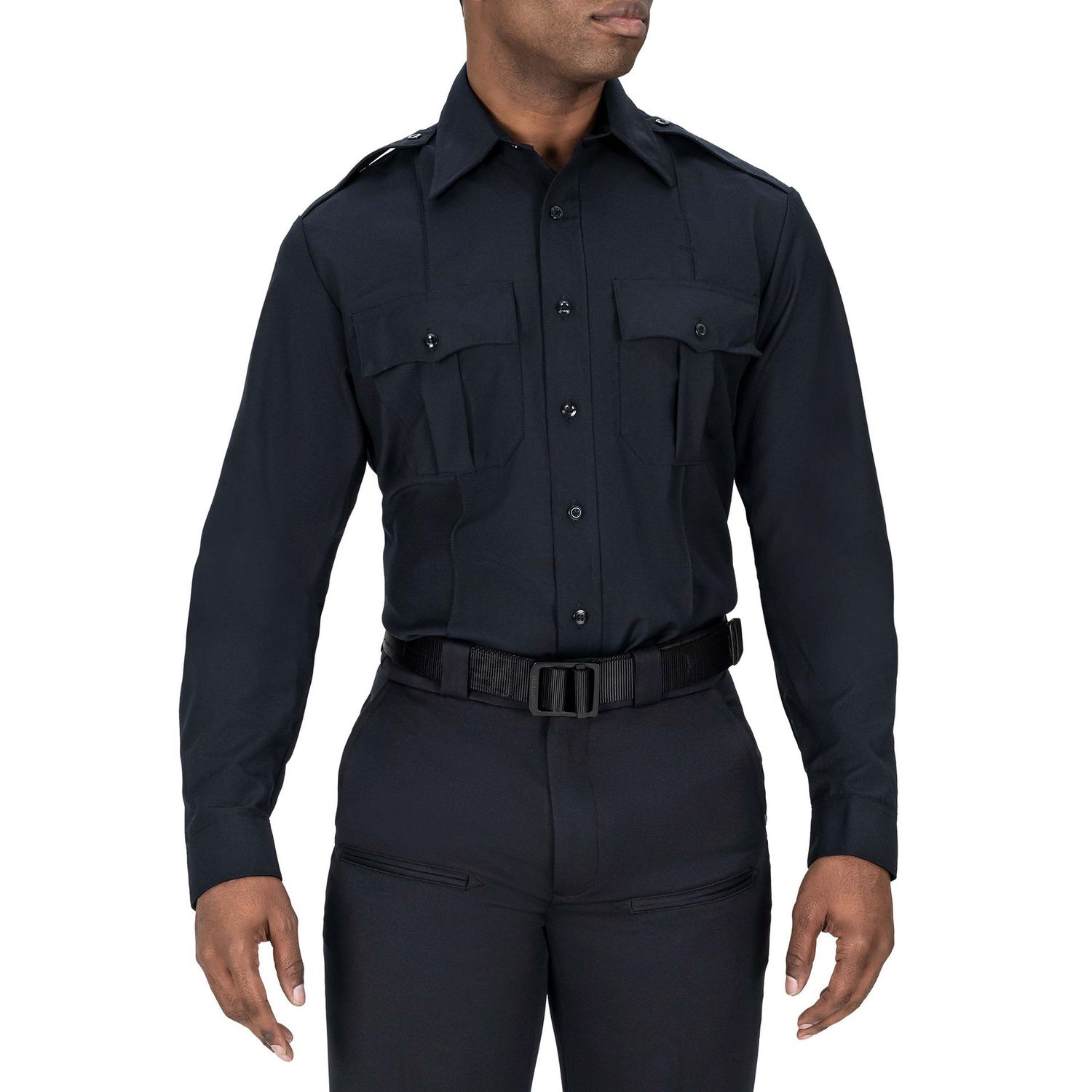 LONG SLEEVE WOOL SHIRT 15 LENGTH - DARK NAVY