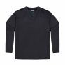 FLEECE-LINED V-NECK SWEATER - BLACK
