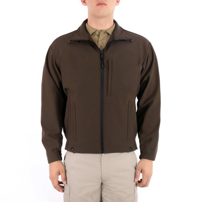 SOFTSHELL FLEECE JACKET - BROWN