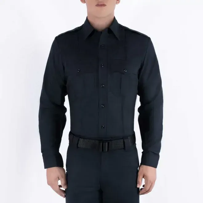 LONG SLEEVE RAYON SHIRT - DARK NAVY