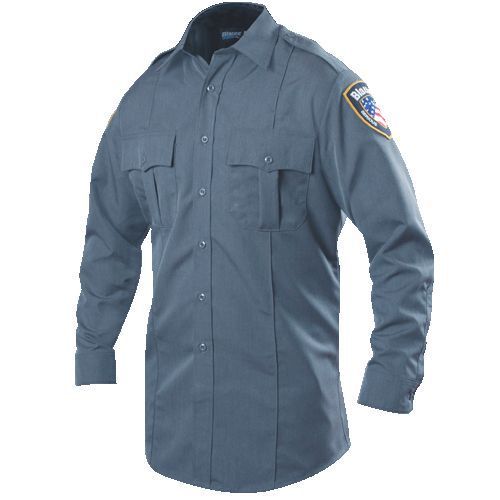 LONG SLEEVE RAYON SHIRT - POLICE BLUE