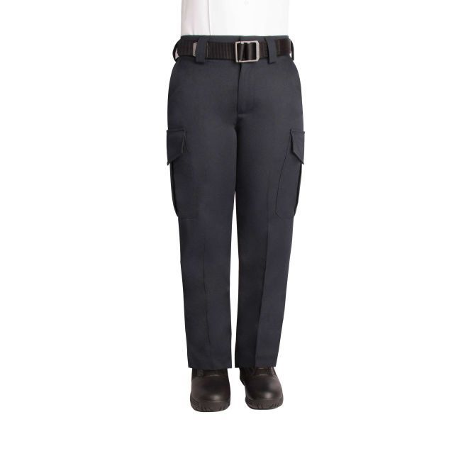 WOMEN'S SIDE-POCKET POLYESTER PANTS - DARK NAVY