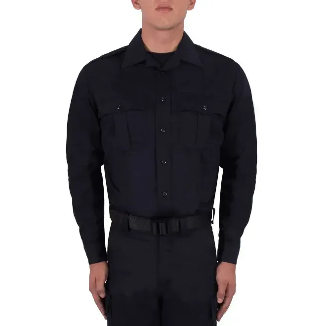 StreetGear Flex LS Cotton Blend Shirt - Dark Navy