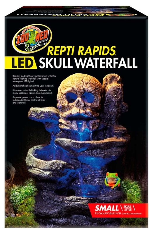Zoo Med Repti Rapids LED Skull Waterfall, Small