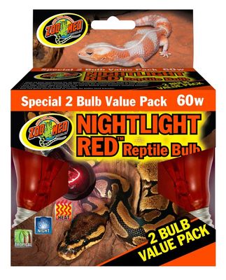 Zoo Med Nightlight Red Bulb 60w 2PK