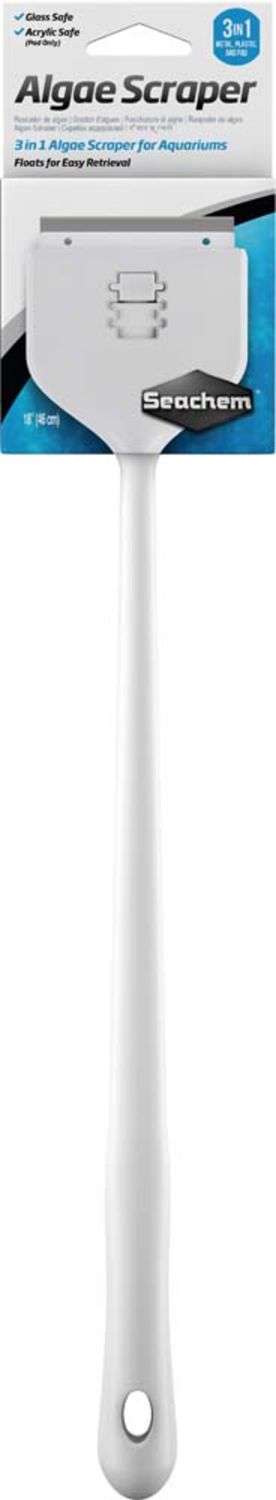 Seachem Laboratories 3-in-1 Algae Scraper for Glass and Acrylic Aquariums 18&quot;