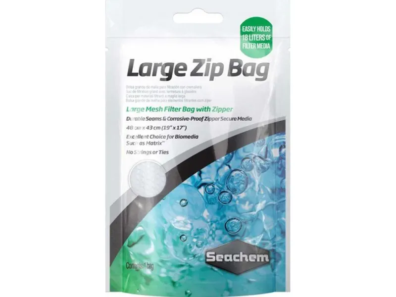 Seachem Laboratories Mesh Filter Bag with Zipper LG mesh, White 19In X 17 in