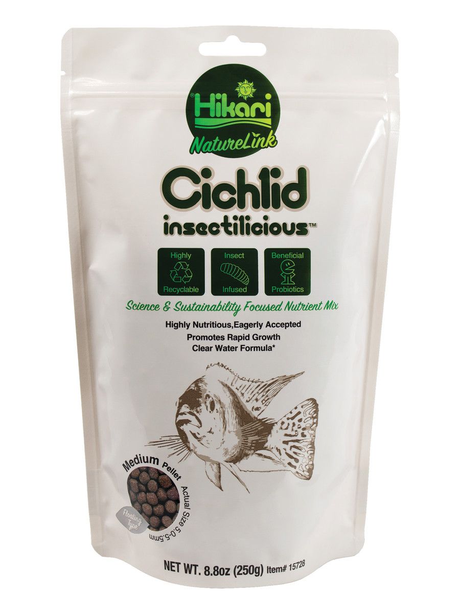 Hikari NatureLink Cichlid Insectilicious Pellet Fish Food 8.8 oz