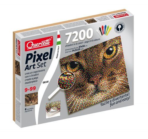 Quercetti QA0816 Pixel Art Set - 7200 Pieces - Cat